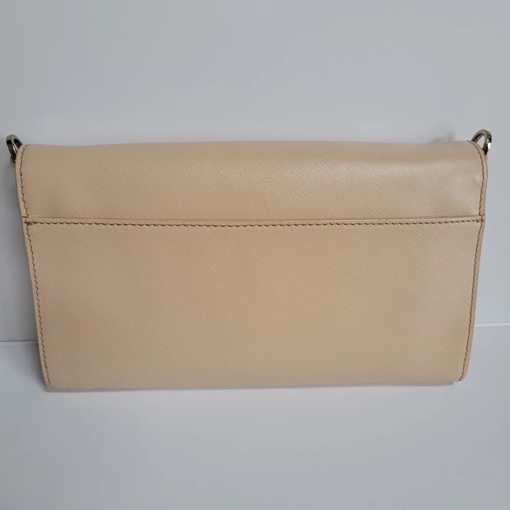 Chic Tory Burch Beige Envelope Robinson Crossbody Bag Clutch - Picture 7 of 15